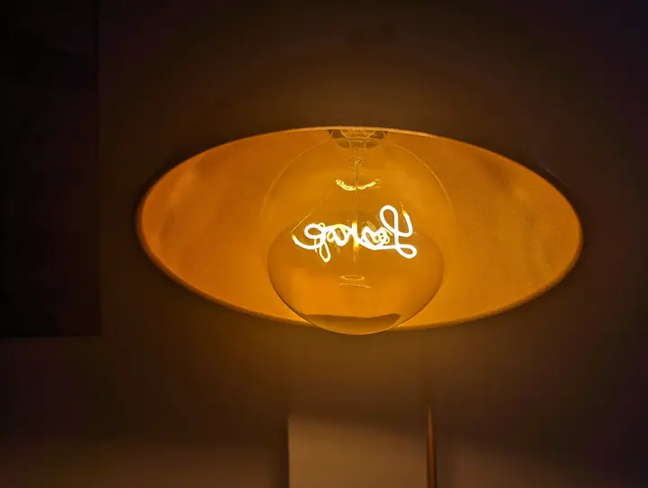 Good vibes only: the bedside lamp at night