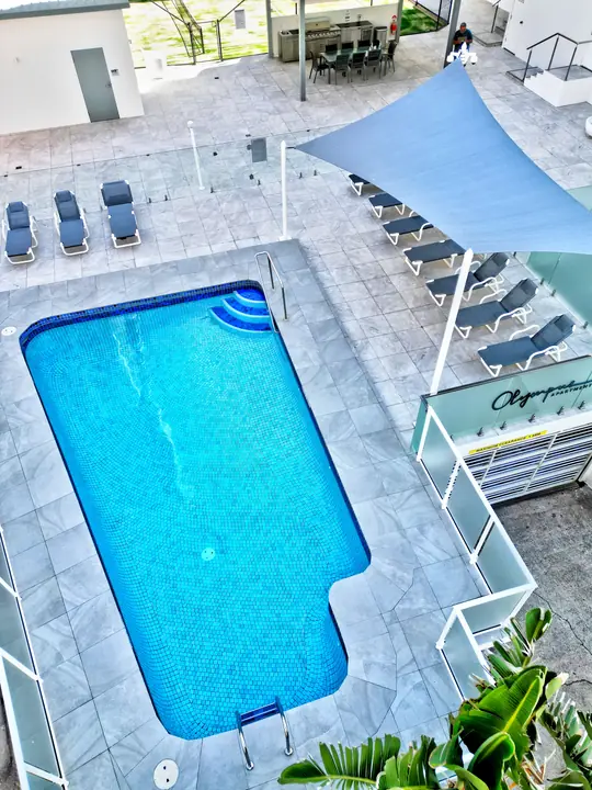 The pool from above