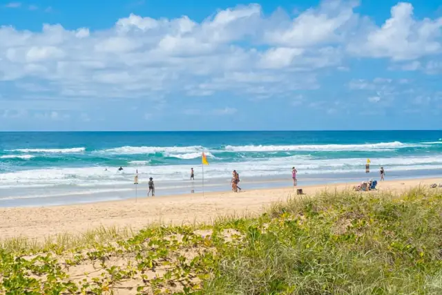 Surfers Paradise beach, across the road